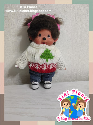 kiki Monchhichi sweater knitted handmade