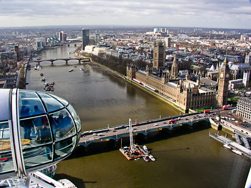 Situated on the banks of the River Thames the London Eye is the tallest 