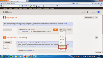 Cara Mengganti Template Blog
