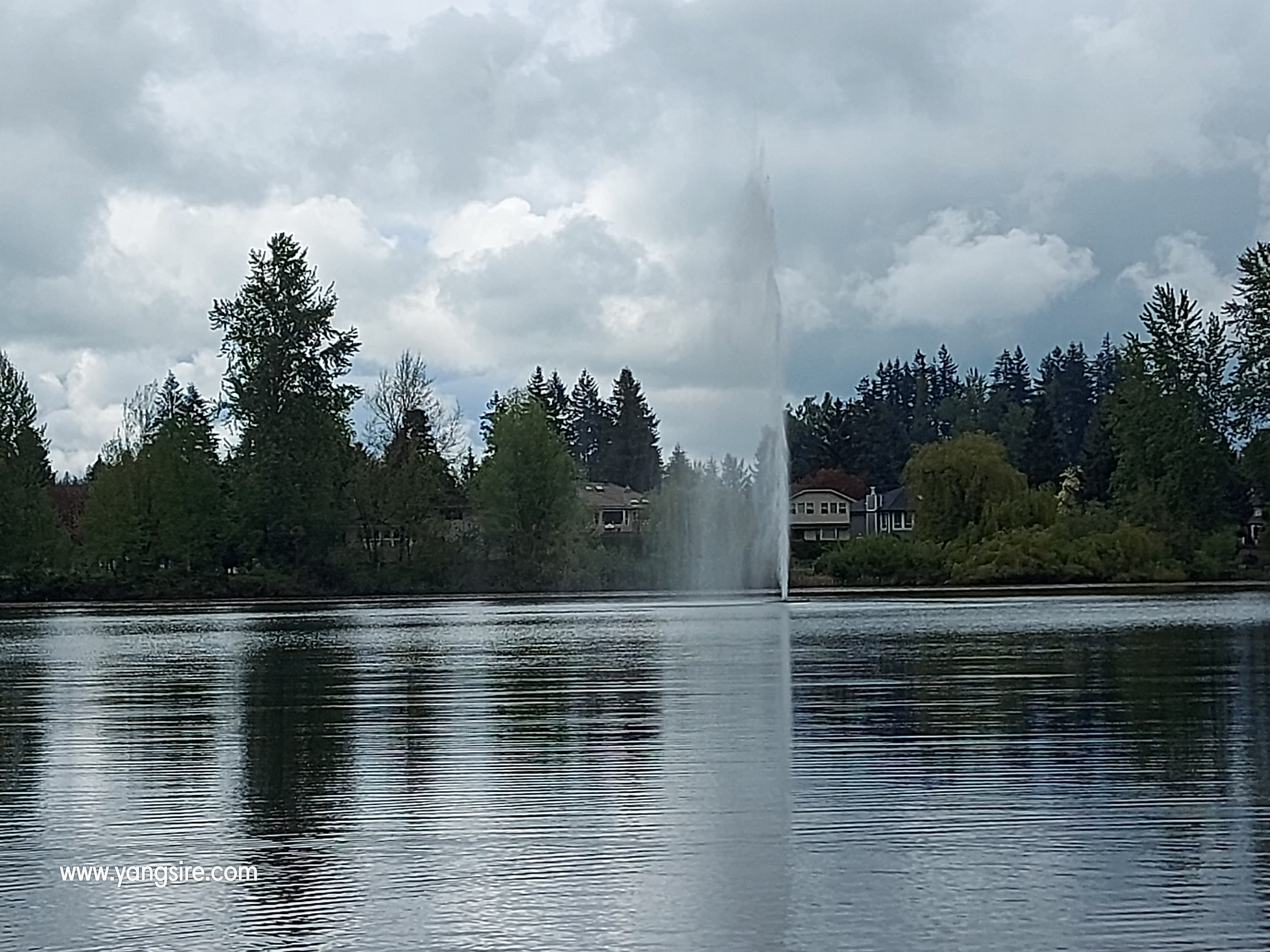 A nice photographs of water fountain at Mill Lake Park