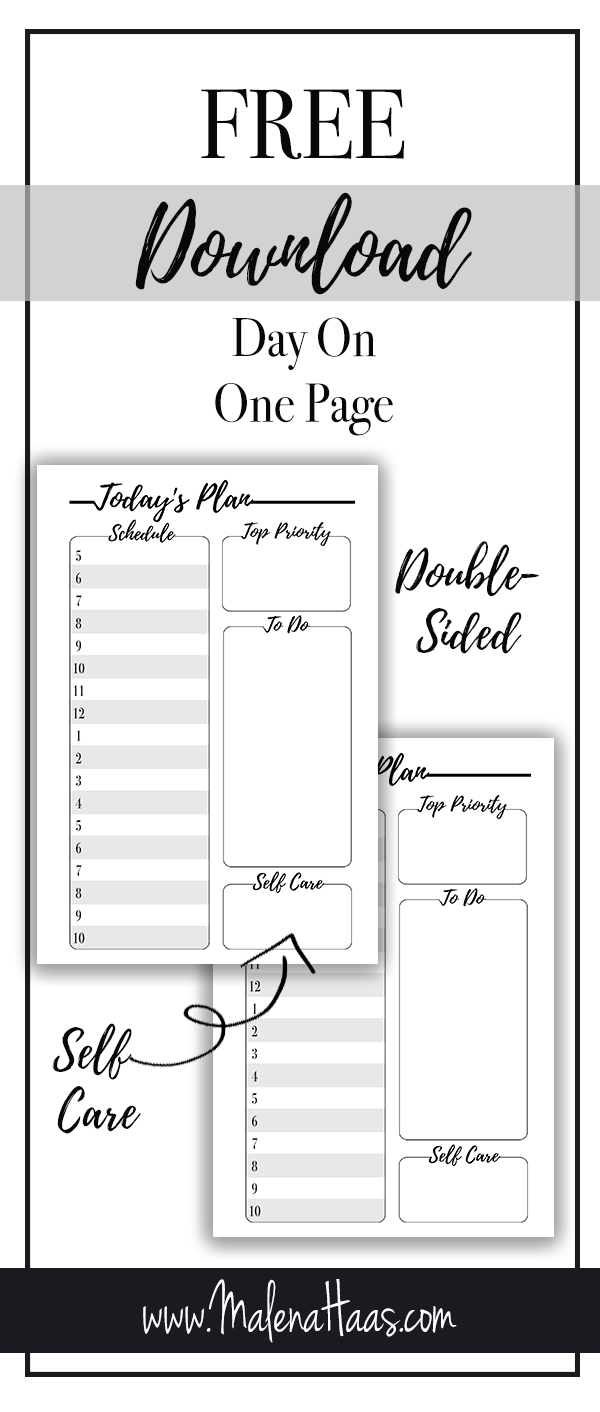  Free Day On One Page Download Minimal Grey And White Printablehttp://www.malenahaas.com/2018/03/freebie-friday-day-on-one-page.html