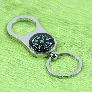 reative 2 in 1 Bottle Opener Compass Pendant Key Chain Keyring Keyfob Gift