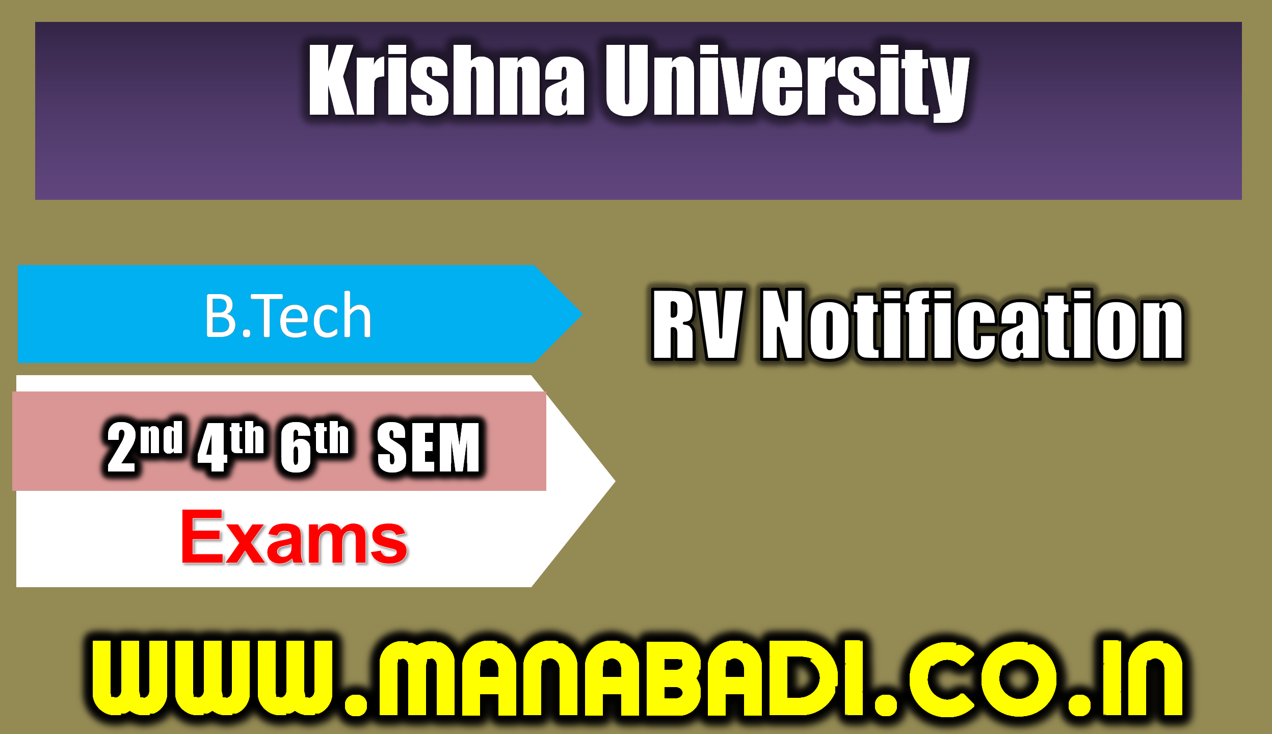 Krishna University B.Tech 2nd & 4th & 6th Sem July 2023 RV Notification