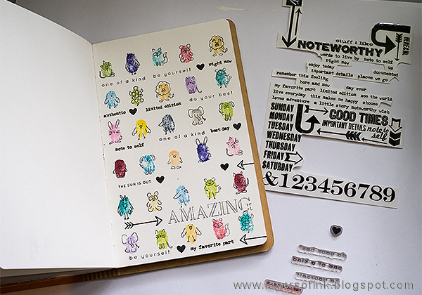 Layers of ink - Fingerprint Doodles Art Journal Page Tutorial by Anna-Karin