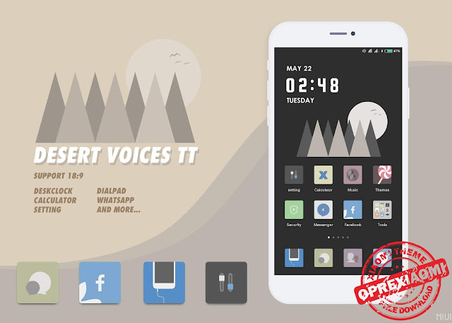 Xiaomi Theme Desert voices TT Mtz Full Tema Flat Tembus Ke Akar Untuk MIUI 9.5+