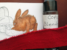 Used the blending solution and fabric to add texture to the bunny.