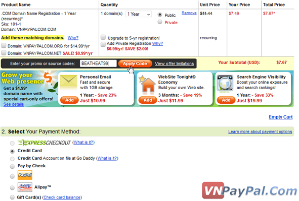 Hướng Dẫn Thanh Toán Trực Tuyến Với Thẻ VISA và PayPal