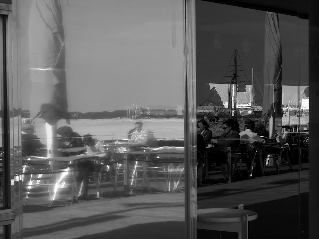 barceloneta beach window mirror sun