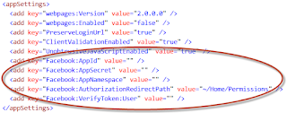 web.config for facebook appsetting