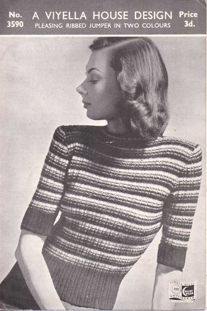 The Vintage Pattern Files Free 1940's knitting Pattern - A Pleasing Ribbed Jumper