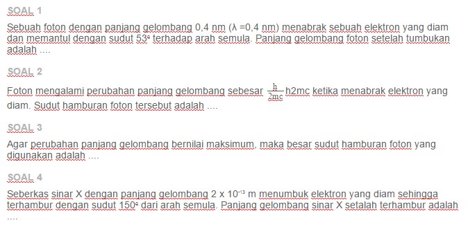 Contoh Soal Efek Compton Materi Pendidikan Dasar SMP 