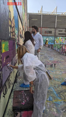 graffiti team building  LA CAIXA Barcelona eventos