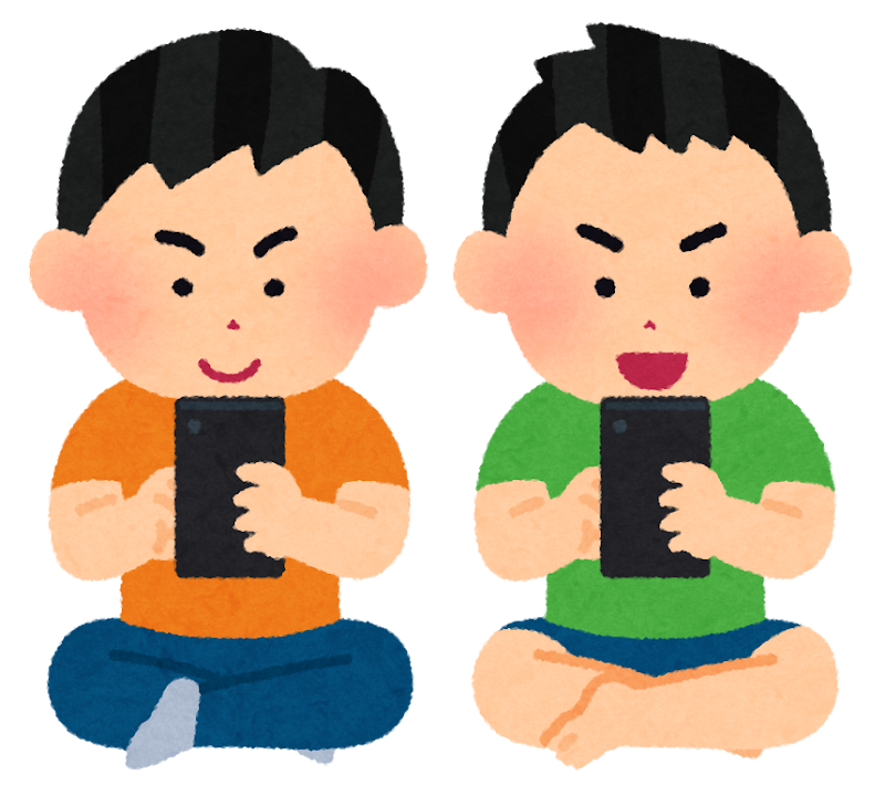 スマートフォンでゲームをやる子供のイラスト 男の子 かわいいフリー素材集 いらすとや