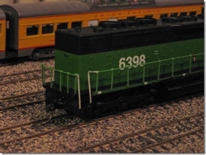 IMG_0454 Burlington Northern SDP40 #6398 My Layout on April 5, 2008
