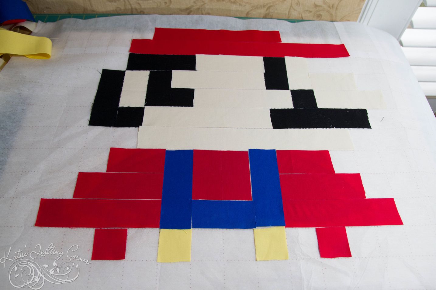 Mario Pixel Quilt Block. Pattern and Tutorial