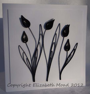 Black quilled flowers