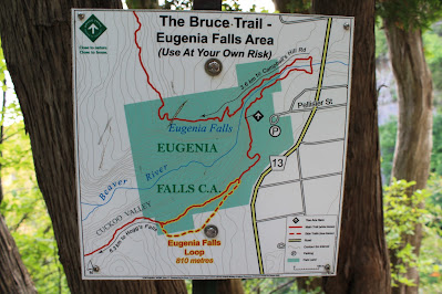 Eugenia Falls BTC sign.