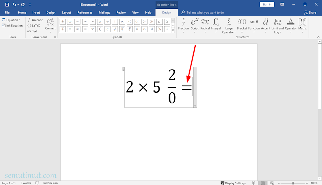 cara membuat rumus di word dengan cepat