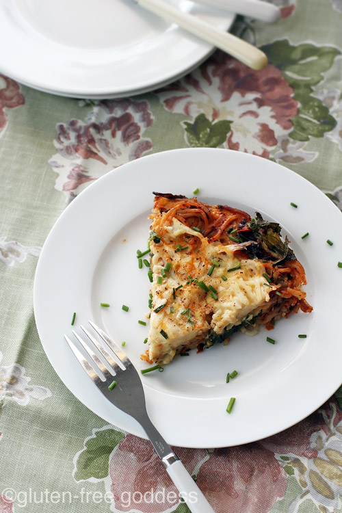 Gluten-Free Brown Rice Pasta Frittata with Kale (Dairy-Free)