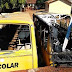 Incêndio destrói ônibus no pátio da Prefeitura de Califórnia