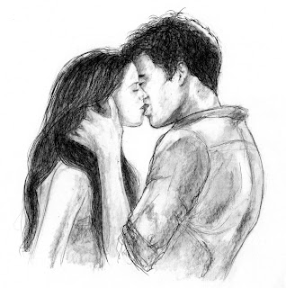 Pencil sketches of couples in love and Pencil sketches of couples kissing