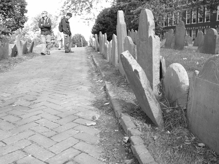 Fun with black-and-white photography at Copp's Burying Ground.