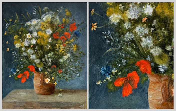 Master Study of 'Flowers in a Vase' c. 1866 by Pierre-Auguste Renoir by Jane E Porter