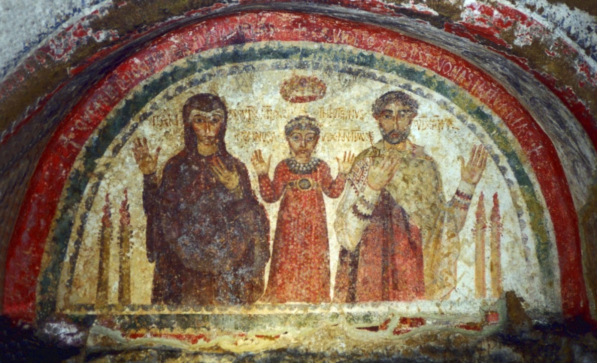 Fresco de las Catacumbas de San Genaro, Nápoles (Italia)