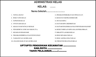 Contoh Administrasi Guru Kelas lengkap Format Word