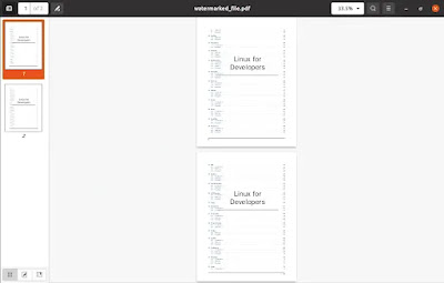 a watermark has been added to all the pages of a PDF file using a python program