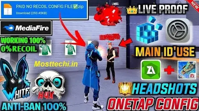 Free Fire Max One Tap Headshot, Auto AimBot Config file