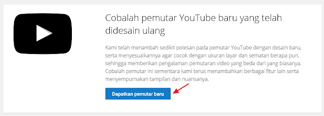 Begini Cara Mengganti Video Player Youtube dengan yang Terbaru