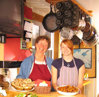 Suz McLaughlin displaying her heart healthy local foods.