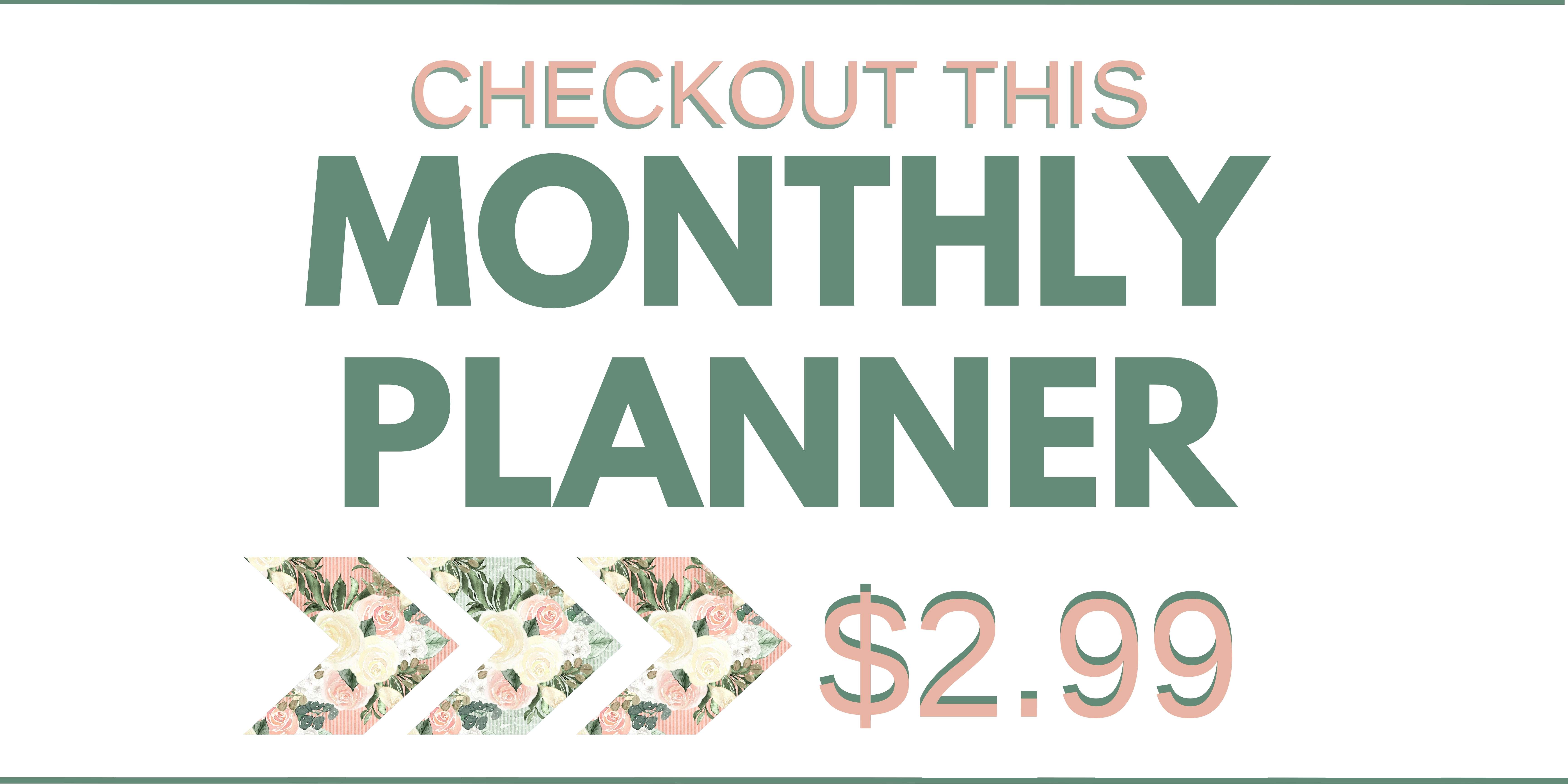 Monthly planner printable pdf