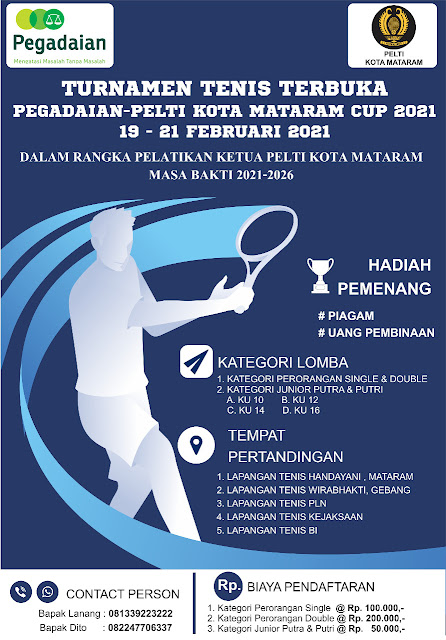 Turnamen Tenis Terbuka Pegadaian-PELTI Kota Mataram Cup 2021