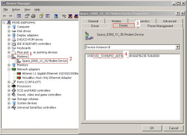 modem id