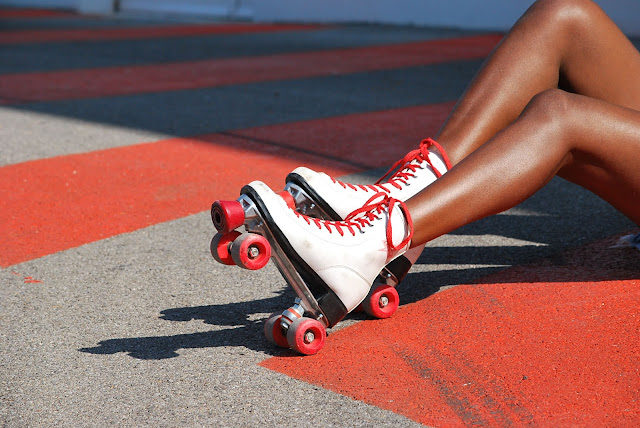 rollers quads vintages rouge et blancs, blog mode afro france