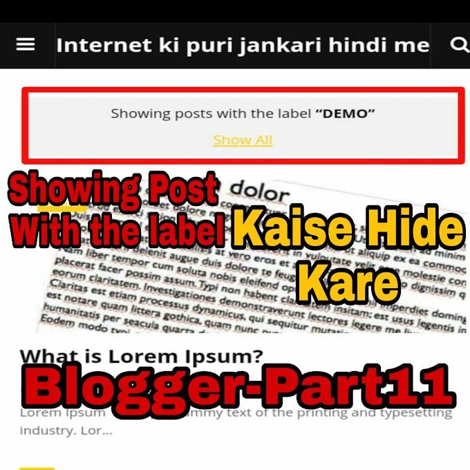 Blogger me showing post with the label kaise hide karein