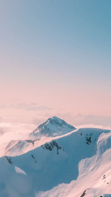 Mountains, Snow, Winter, Clouds, Landscape