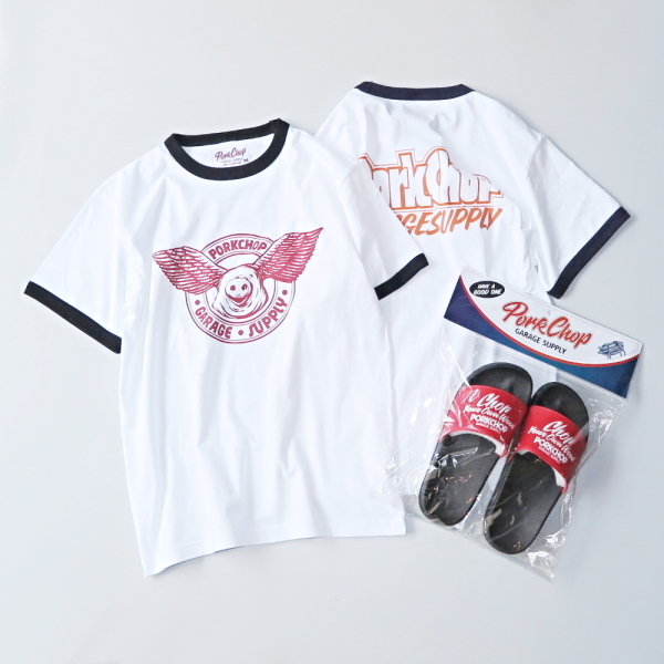 PORKCHOP GARAGE SUPPLY ポークチョップガレージサプライ サンダル Tシャツ TRUMPS