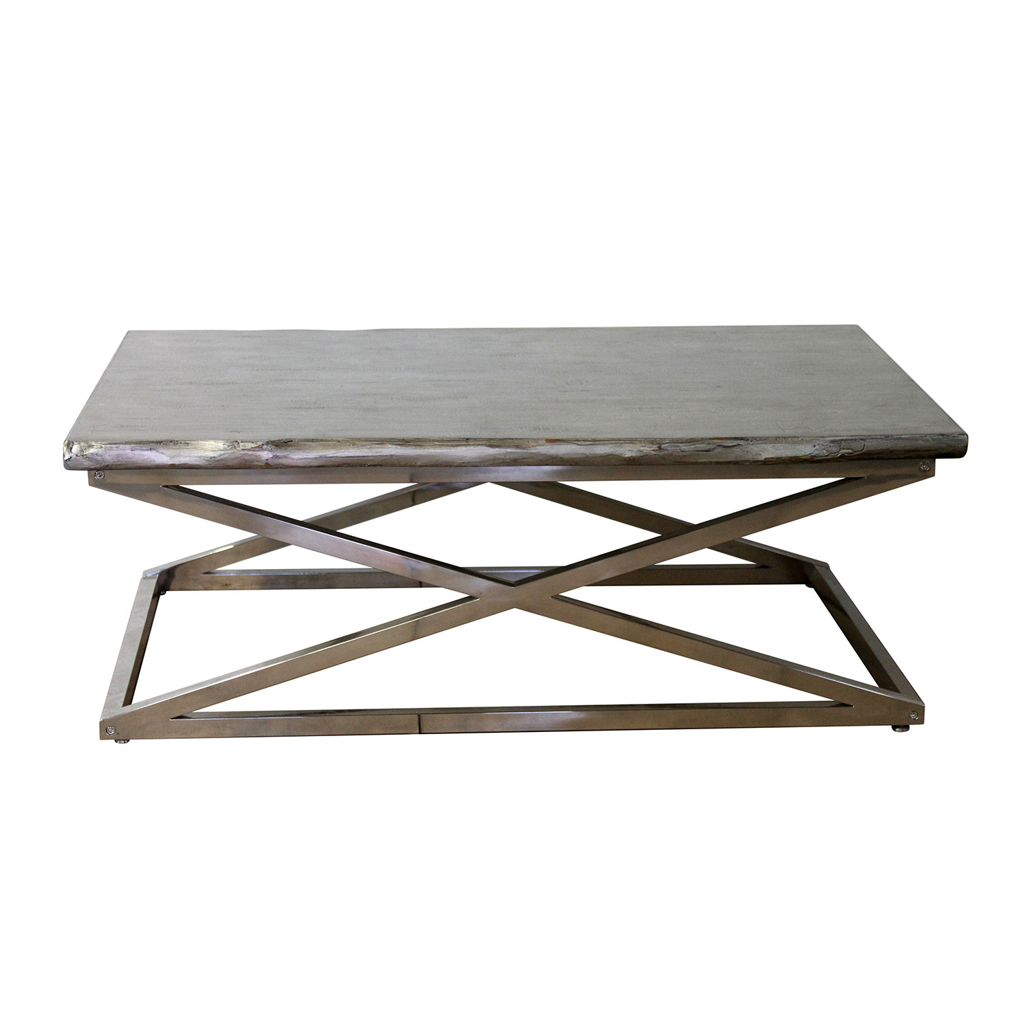 Voltin Live Edge Coffee Table with Chrome legs