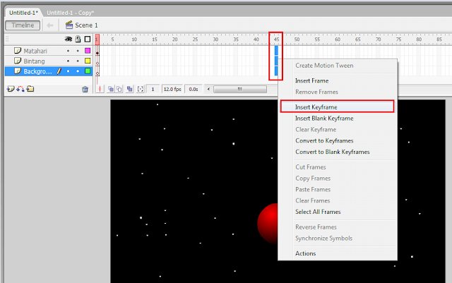 Cara Membuat Animasi Tata Surya Dengan Perintah Motion Guide Pada Macromedia Flash 8