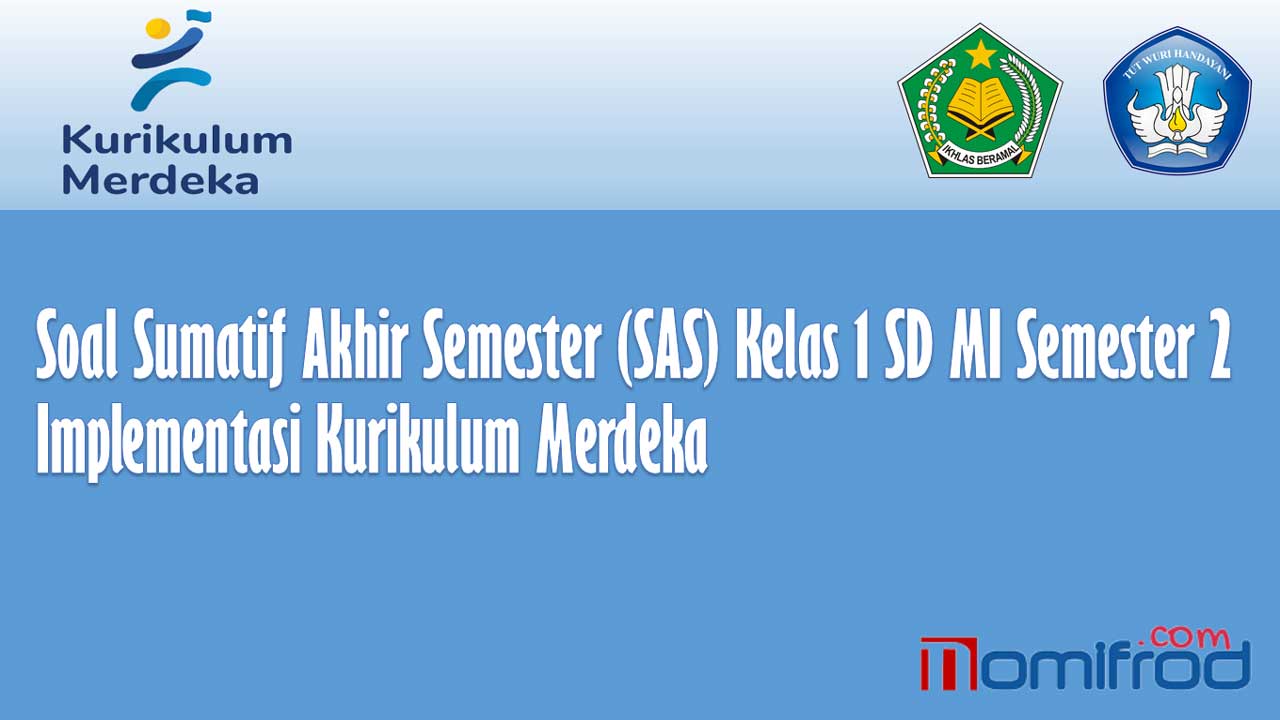 Soal Sumatif Akhir Semester (SAS) Kelas 1 SD MI Semester 2 IKM