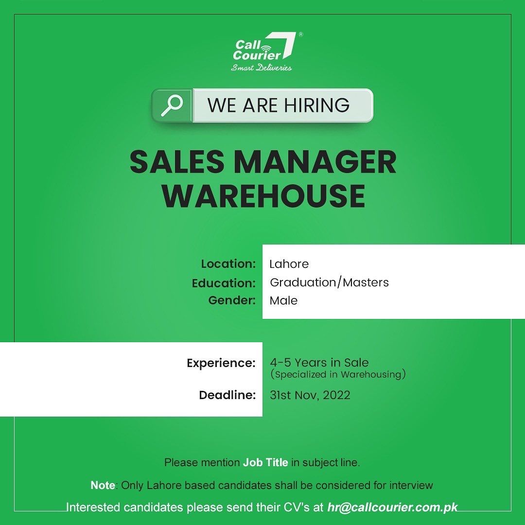 Call Courier Pvt Ltd Announced Jobs 2022