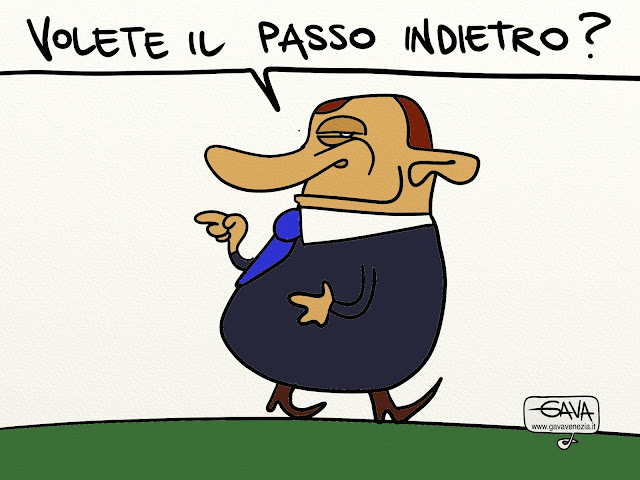 Gava Satira Vignette Berlusconi passo indietro