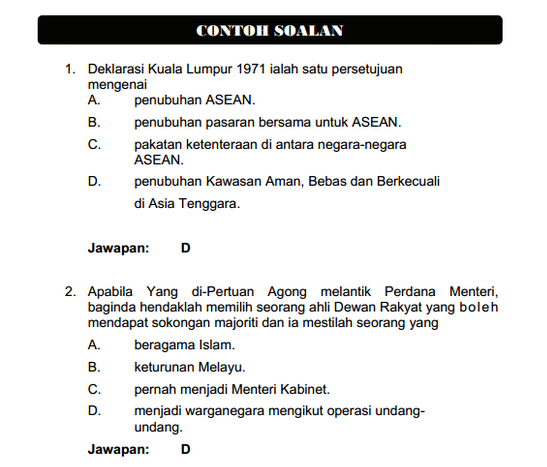 Contoh Soalan Peperiksaan Online Pembantu Tadbir 