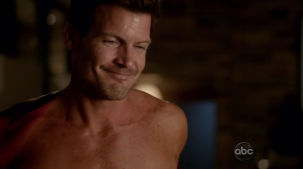 Mark Deklin is shirtless in the episode Hell Hath No Fury of GCB