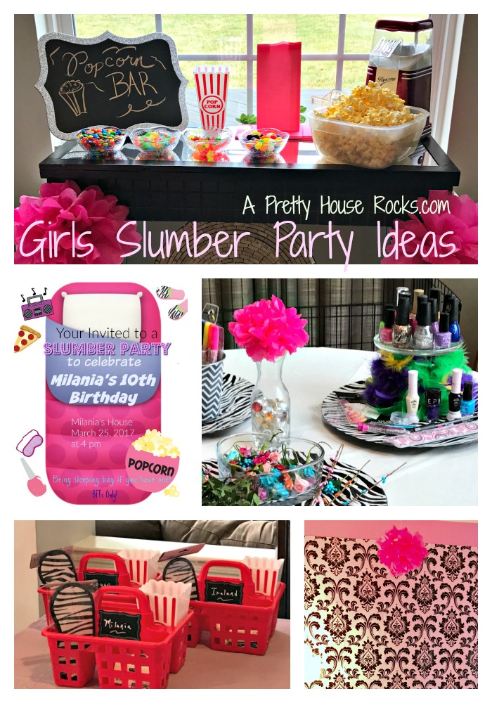 Girls Slumber  Party  Ideas  and Printable Invitation A 