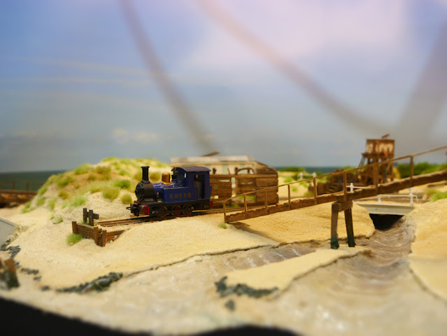 A visiting locomotive on 'Sandy Shores'