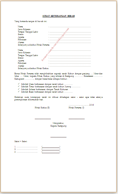 Download 93+ Contoh Surat Hibah Tanah Gratis